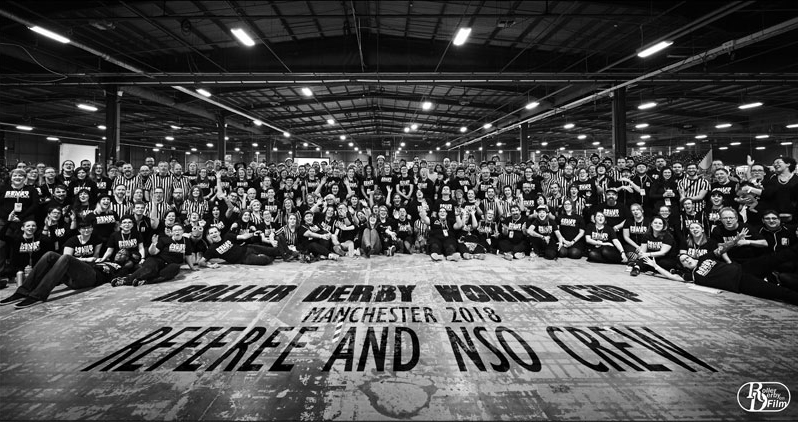 Referees and crew at the Roller Derby World Cup, 2018