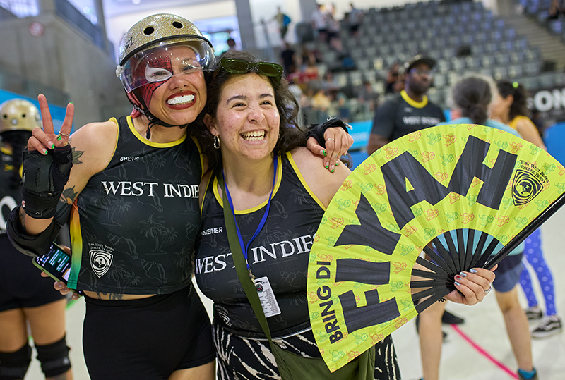 West Indies celebrating after their game.