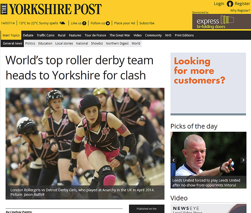 Roller Derby in the Yorkshire Post